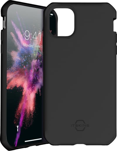 ITSkins Hoesje geschikt voor Apple iPhone 11 Pro Telefoonhoesje Flexibel TPU | ITSkins SpectrumSolid Backcover Shockproof | Schokbestendig iPhone 11 Pro Telefoonhoesje | Anti Shock Proof - Plain Black | Zwart