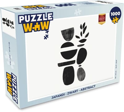 Puzzel Japandi - Zwart - Abstract - Legpuzzel - Puzzel 1000 stukjes volwassenen