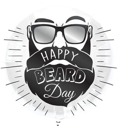 Folat - Folieballon Happy Beard Day Wit 45cm