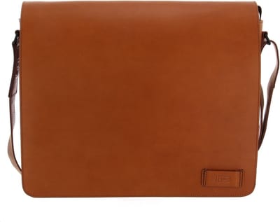 JOST Schoudertas Laptoptas met laptopvak Futura Shoulder Bag Cognac Lichtbruin