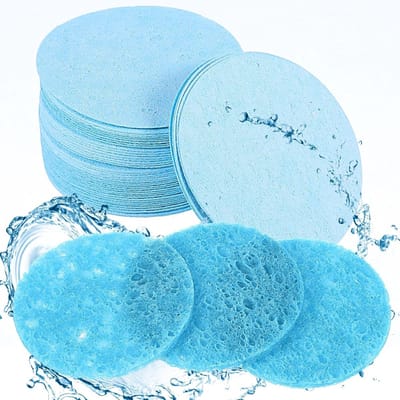 50 Stuks Gecomprimeerde Gezichtsponsen voor Natuurlijke Schoonheid, Herbruikbare Reiniging en Scrub voor Dagelijkse Huidverzorging en Make-up Applicatie