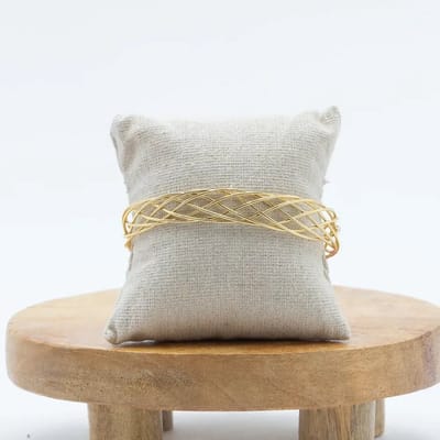 Bangle - Armband - Vlecht - Goudkleurig - Stainless steel