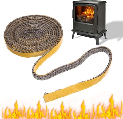 Dailygoods- Ovenafdichtband 15mm x 3mm - Zelfklevend - Afdichtband voor schoorstenen - Kaminafdichting - Houtkachels - Glasvezel materiaal