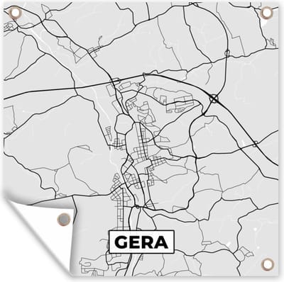 Tuin poster Duitsland - Plattegrond - Kaart - Gera - Stadskaart - 200x200 cm - Tuindoek