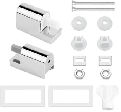 Wc-bril scharnier set van 2, Softclose, Zwart, D-vormig, Handmatig