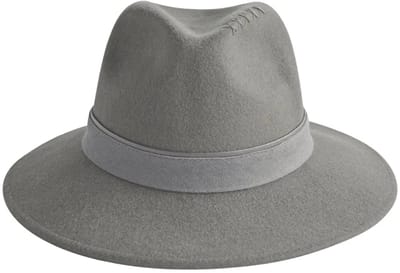 Taylor Stitch Fedora - Vilten Winterhoed Dames 100% Wolvilt - Maat: S-M: 56 cm - Ash Grey