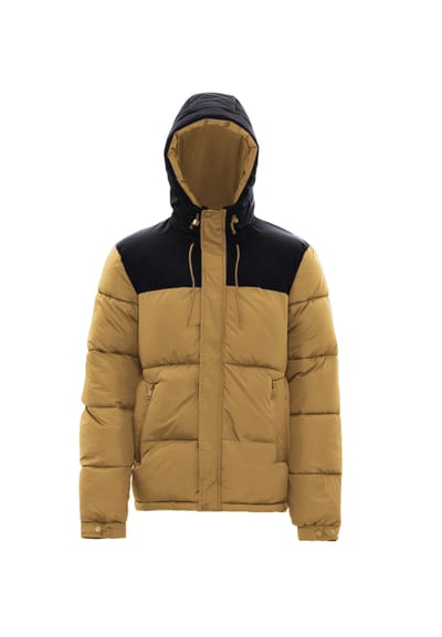 Mo Gewatteerd jack Heren Camel zwart