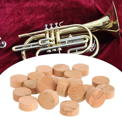 Dailygoods- Trompet Kurk Pads 20 Stuks - Reparatieaccessoires - Hoogwaardig Materiaal - Duurzaam - Diameter 9,5 mm - Dikte 4 mm - Trompetkurken