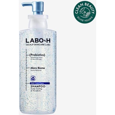 [LABO-H] Soin du cuir chevelu aux probiotiques Soin du cuir chevelu contre la perte de cheveux Shampoing lissant/derme sensible/rafraîchissant du cuir chevelu et sans sébum 400 ml Cooling&No-sebum 400ml