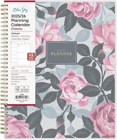 Academische Planner - Jaar Kalender - Jaar Plannen - Gelamineerde Tabs - 85 x 11 inch - Roosevelt Roze