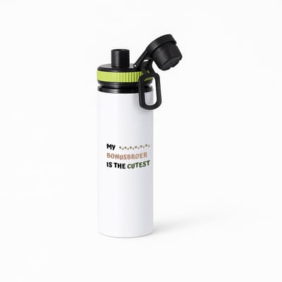 Hacebo® - my bonusbroer is the cutest waterfles met draaidop groen - Broer - schattige bonusbroer - verjaardagscadeau - verjaardag - cadeau - cadeautje voor broer - broer artikelen - kado - geschenk - gift - water fles - 850ML