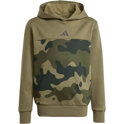 Adidas J Camo FL kinder hoodie met camouflageprint groen - Maat 152/158