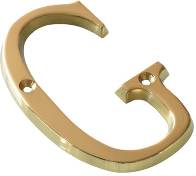 AMIG – Huisnummer G - Gepolijst Messing – 5,5 x 100mm – Schroefbaar