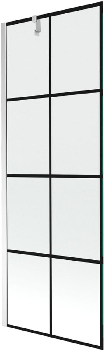 Mexen Next 1-delige douchescherm 70 x 150 , zwart raster, chroom - 895-070-000-00-77-01