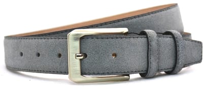 Grijze suede riem YFA - suede pantalon riem grijs - 3,5 cm brede suede riem - riem grijs - Pantalon & Jeans Broekriem - Riemmaat 115cm - Totale lengte 130cm