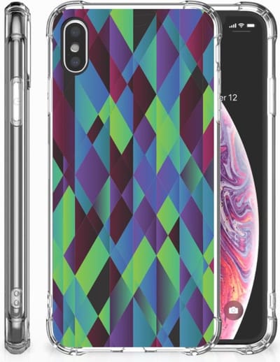 Apple iPhone Xs Max Shockproof Case Abstract Green Blue