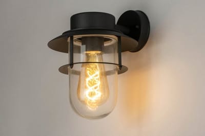 Lumidora Wandlamp 30799 - Voor buiten - MALAGA - E27 - 4.0 Watt - 400 Lumen - 2700 Kelvin - Zwart - Metaal - Buitenlamp - IP44 - Met Sensor