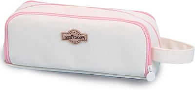 Extra grote penbox met verdeler en rits, ideaal voor schoolspullen en organisatie, wit