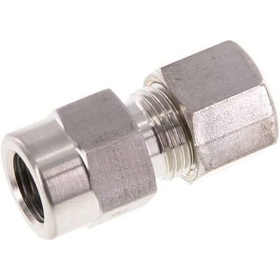 10L & G1/4'' RVS Rechte Knelfitting Binnendraad voor manometers 315bar ISO 8434-1