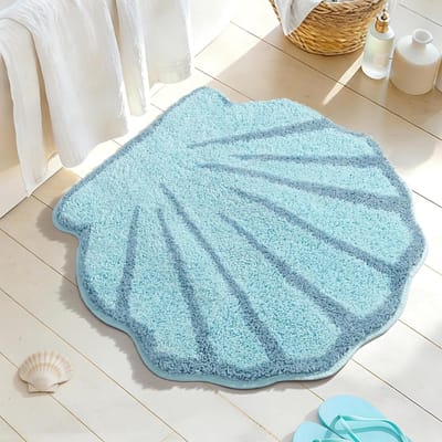 Badkamermat - Strandmat Deurmat - Badkamer Decoratie - Antislip Onderkant - 58 x 58 cm - Blauw