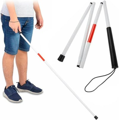 Inklapbare wandelstok voor heren, opvouwbare aluminium wandelstok, in hoogte verstelbaar, wandelstok voor heren, elegant.