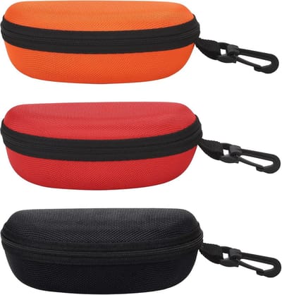 3-pack Draagbare Hard Shell Zonnebril Case met Rits en Haak voor Reizen en Sport