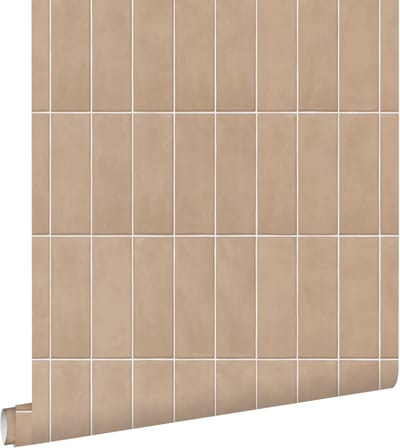 ESTAhome behang tegelmotief beige - 50 x 900 cm - 131536