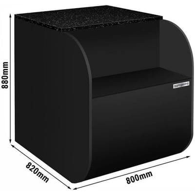 GGM Gastro Kassentisch - 800mm - schwarze Front - Schwarzer Granit
