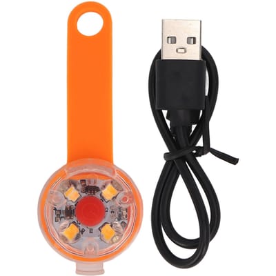 Pendentif Lampe LED pour Chien Rechargeable USB Étanche IPX7 3 Modes d'Éclairage Lumière pour Collier de Chien pour Sac pour Animaux de Compagnie orange