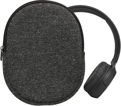 kwmobile hoes geschikt voor JBL Tune 600 / 500BT / 510BT / 450 - 21,5 x 16 cm - Beschermhoes voor headset in antraciet / wit - Van neopreen