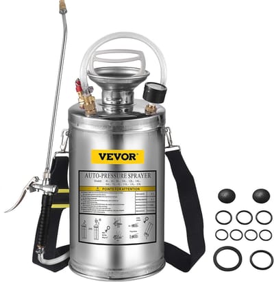 Roestvrijstalen Handpompsproeier met Verstelbaar Mondstuk voor Tuin en Grondreiniging