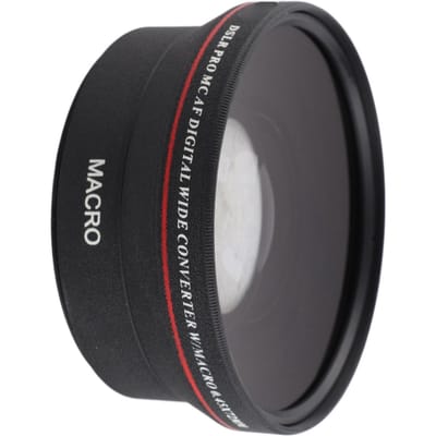 Verre Optique 0,45x Grand Angle Noir Lentille Additionnelle pour Objectif d'Appareil Photo 72mm Accessoire de Photographie black