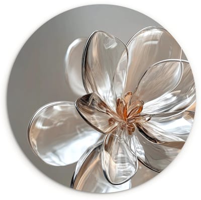 WallCircle® Wandcirkel 120x120 cm - Muurcirkel Bloem - Glazen - Doorzichtig - Muurdecoratie woonkamer - Wanddecoratie slaapkamer - Kamer decoratie accessoires - Ronde schilderijen XXL