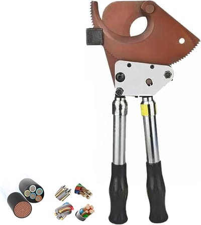 Ratchet Kabelsnijder - Kabelknipper Draadknipper - Gepantserde Kabels Snijden - Telescopische Handgreep - 95mm Doorsnede - Zwart