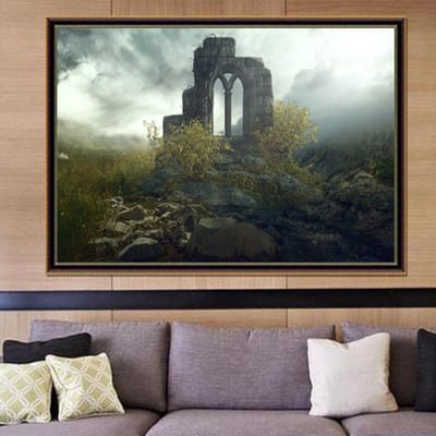 Peinture diamant thème paysage, broderie complète, bricolage, point de croix, perceuse ronde, cadeau de noël 20X30CM gray