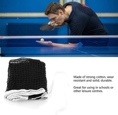 Tafeltennisnet - Ping Pong Net - Sport Training - Duurzaam Katoen - 180 x 14 cm - Zwart
