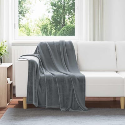vidaXL - plaid - Donkergrijs - 130 - x - 150 - cm - 0.51 - kg - Fleece