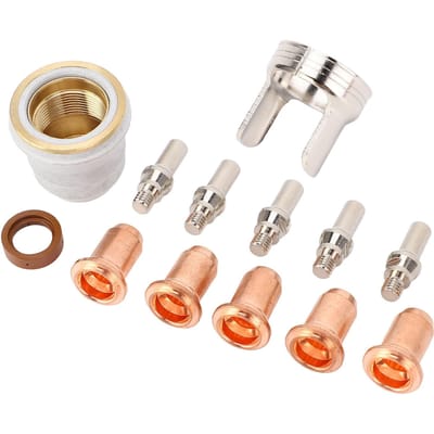 13 Stuks Plasma Snijmachine Verbruiksartikelen 1.0mm Elektroden Mondstukken Wervelring Dubbelpunt Afstandsstuk voor IPT‑60 PT‑60 IPT‑40 PT40