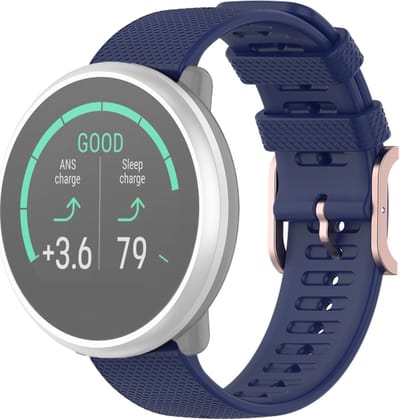 Siliconen bandje - geschikt voor Huawei Watch GT 2 42 mm / GT 3 42 mm Active / Elegant / GT 3 Pro 43 mm en Polar Ignite 2 / 3 / Pacer / Unite - donkerblauw