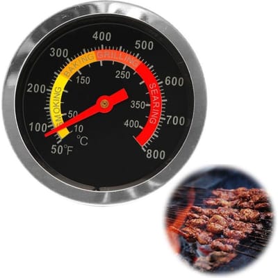 Nouveau Thermomètre pour gril BBQ en acier inoxydable, jauge de température 10-400 degrés Celsius