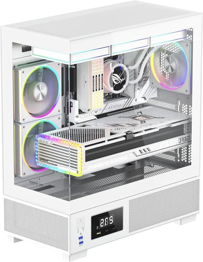 Gaming Behuizing - PC Kast - Componenten Beschermen - Digitale Temperatuurweergave - ATX Mid-Tower - Wit