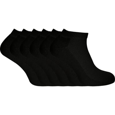 6 paar sneakersokken van bamboe/biologisch katoen - Zwart