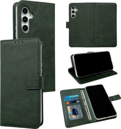 Casemania Hoesje Geschikt voor Samsung Galaxy A14 - Groen - Portemonnee Book Case - Pasjeshouder en Magneetlipje