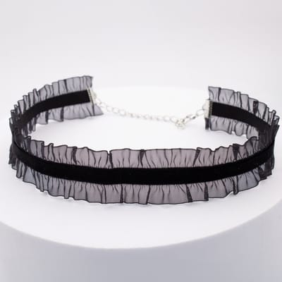 Stoffen Choker Zwart - Gothic Ketting voor Dames - Pax Amare