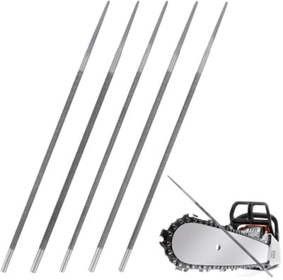 Set van 5 Ronde Vijlen voor Kettingzaag Slijpen - Handmatig Slijpen van Zaagkettingen