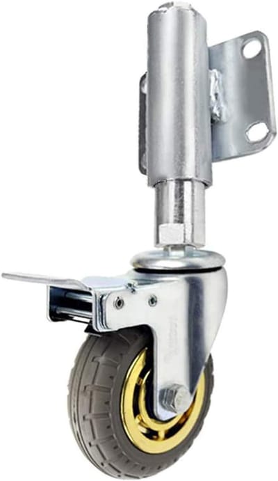 Zwenkwielen met Veer - Poortwielen Rubber - Deuren Verplaatsen - Automatische Hoogtecorrectie - 5 Inch 100kg - Metaal