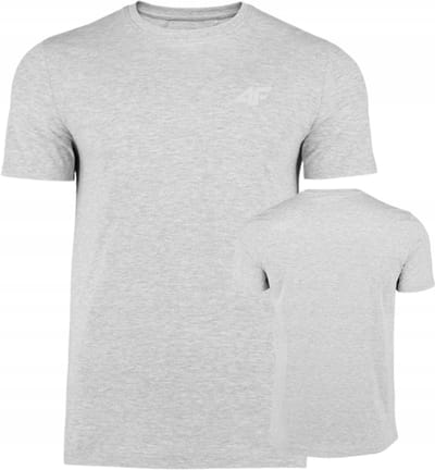 4F - T-shirt - M - Lichtgrijs Melange - Regular