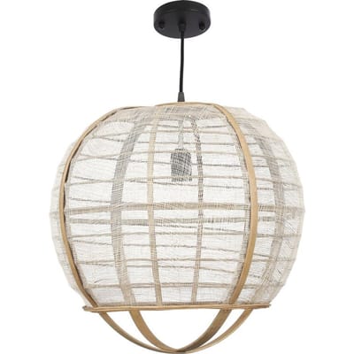 Mica Decorations Pella Hanglamp - H44 x Ø45 cm - Linnen - Beige