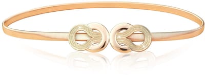 Dailygoods- Kettingblad-riem Goudkleurig - Elastische Riem - Damesriem - Zinklegering - Slank Ontwerp - Geschikt voor Taille 72-110 cm - Tailleriem