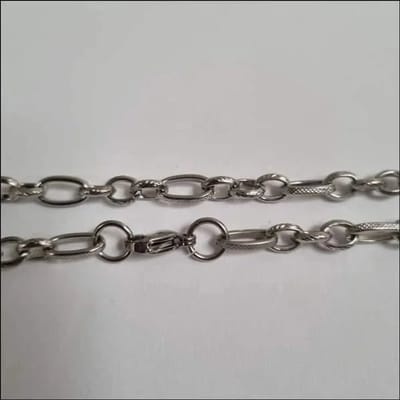 Aramat Jewels | Halskettingen | Stalen Fantasie Schakel Ketting Zilverkleurig – Unieke Schakelketting RVS | | | |6mm | Staal | Volwassenen | Verkleurd niet